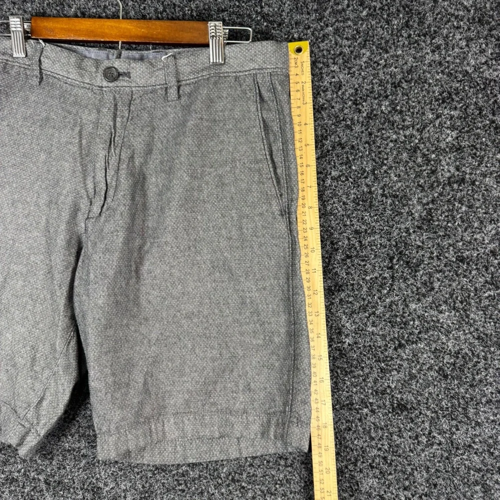 Banana Republic‎ Aiden Slim Fit Shorts Mens 33 Grey Micro Dot Cotton Flat Front